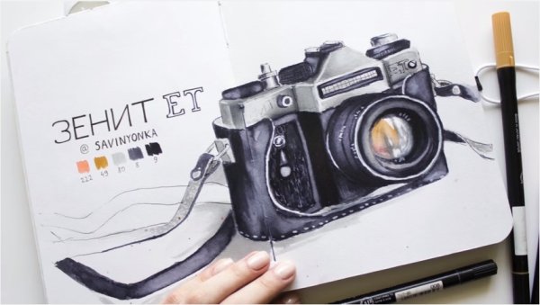 Фотоаппарат маркерами