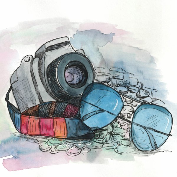 Скетч фотоаппарат маркерами