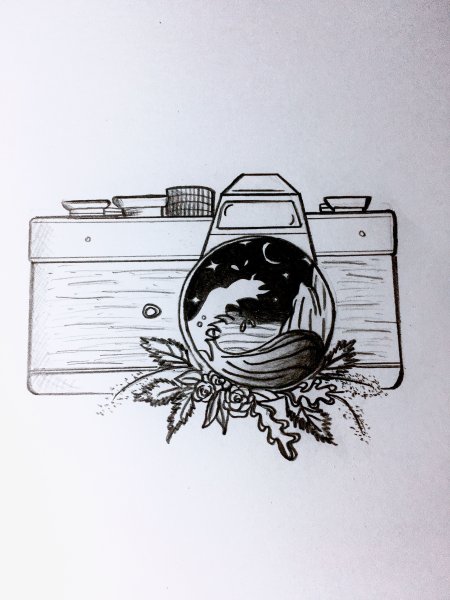 Фотоаппарат полароид рисунок