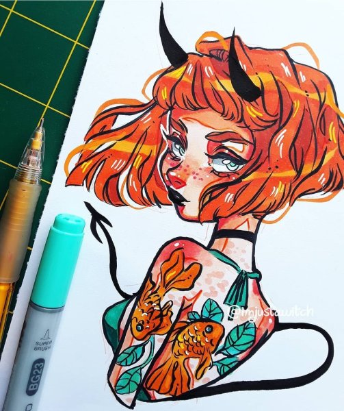 Маленькие рисунки маркерами