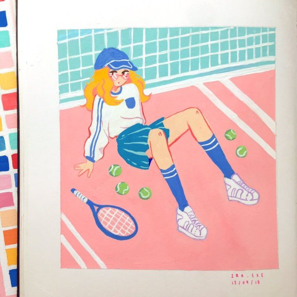 Рисунок спорта фломастером