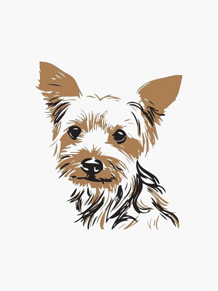 Йоркширский терьер акварелью