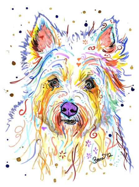Йоркширский терьер рисунок маркерами