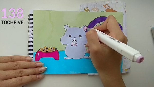 Хомяк рисунок маркерами