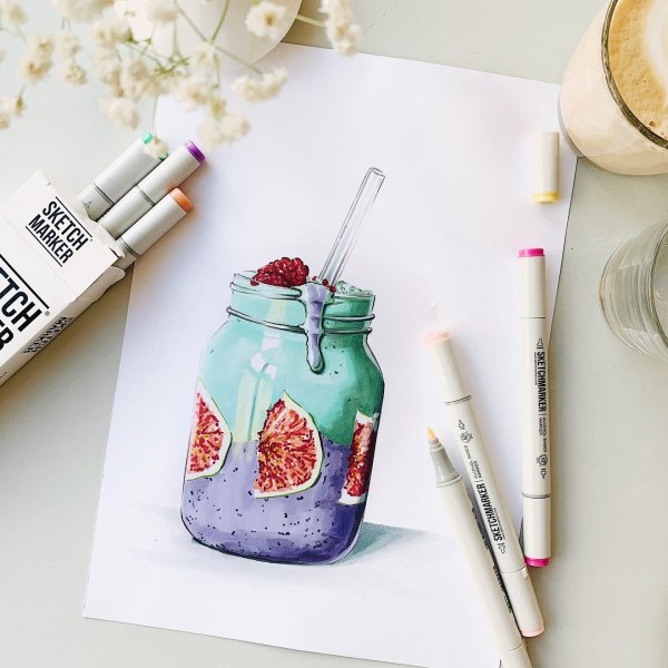 Рисунки спиртовыми маркерами для начинающих