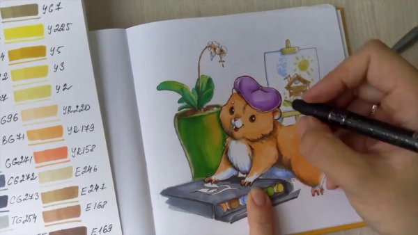 Рисунки хомячков фломастерами