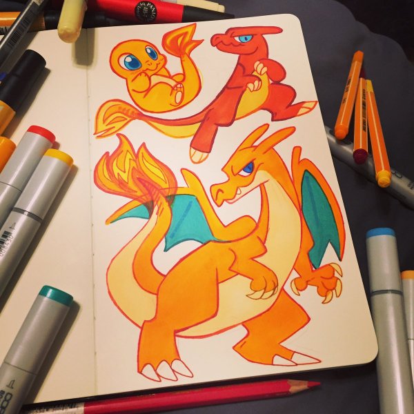 Пикачу маркерами