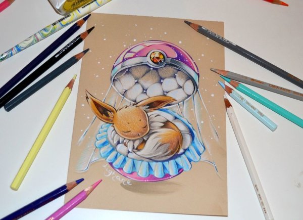 Мини зарисовки цветными карандашами