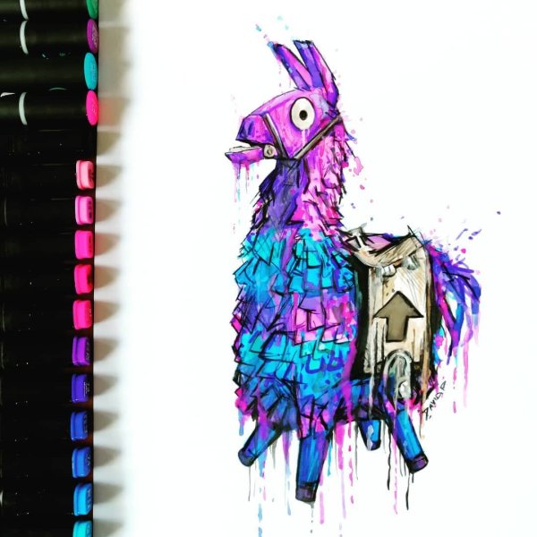 Лама ФОРТНАЙТ набросок