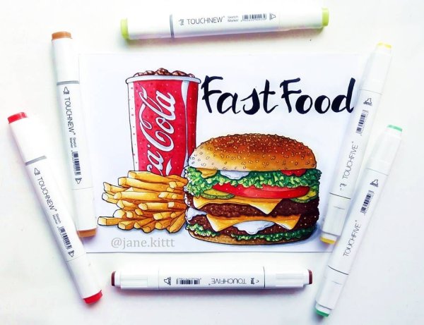 Рисунки для скетчбука еда