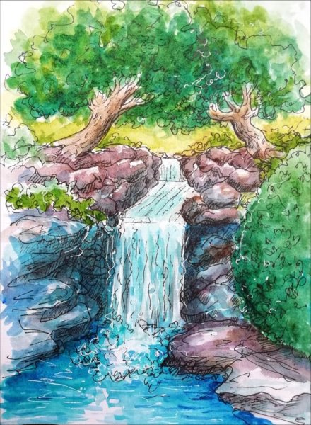 Зарисовка водопада