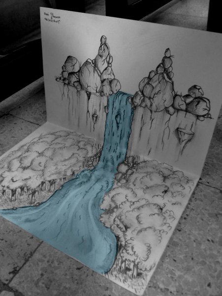 Водопад эскиз