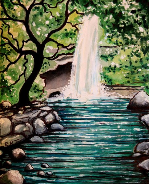 Водопад рисунок