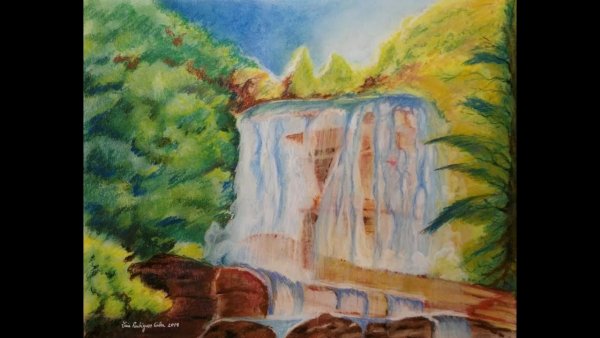 Как рисовать водопад