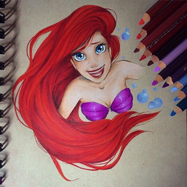 Ариэль Дисней зарисовки