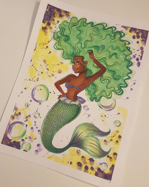 Русалка маркерами