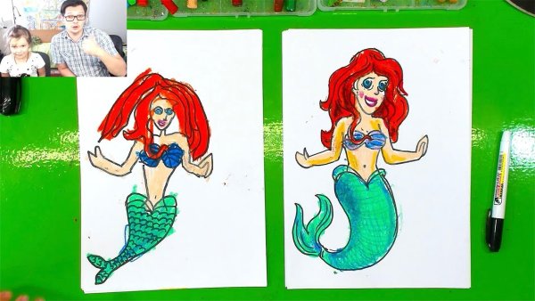 Русалка для рисования детям