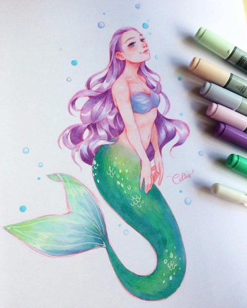 Русалка маркера и легко