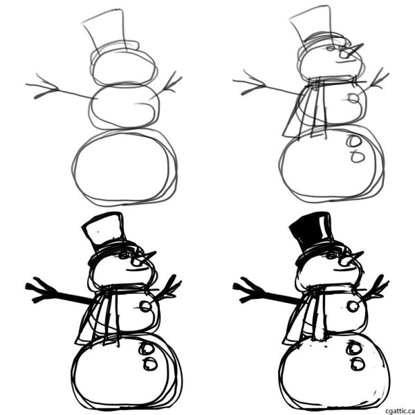 Draw so cute Snowman
