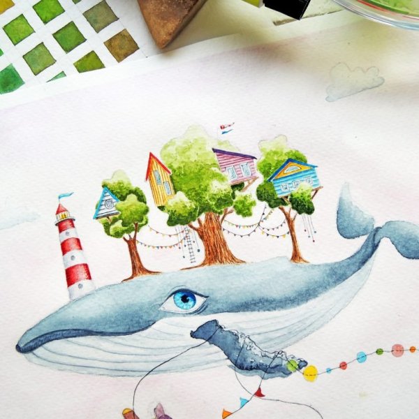 Кит рисунок