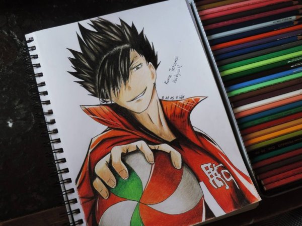 Куроо Тэцуро карандашом