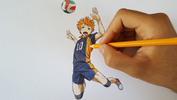 Хината волейбол рисовать