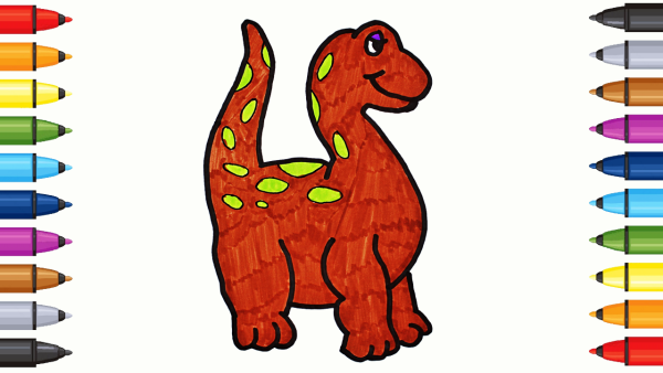 Рисунки ДИНОЗАВРИКОВ фломастерами