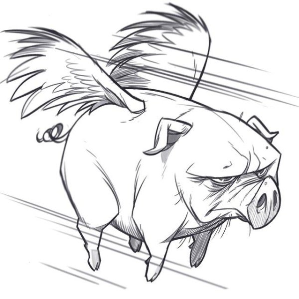 Милый поросенок арт