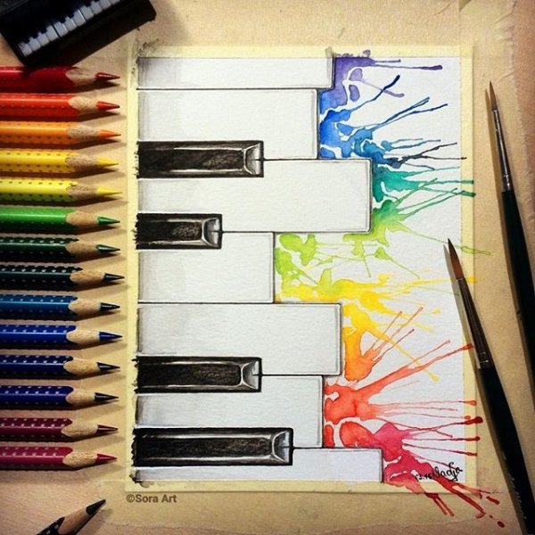 Пианино фломастерами