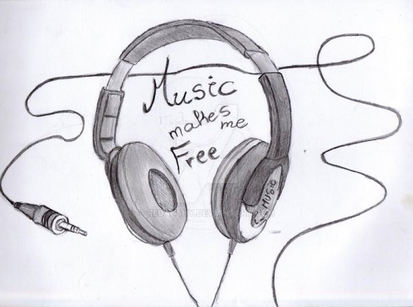 Музыка рисунок карандашом
