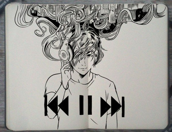 Рисунки парней для скетчбука легкие