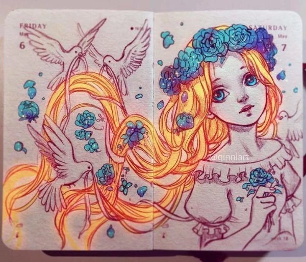 Рисунки оригинальными фломастерами