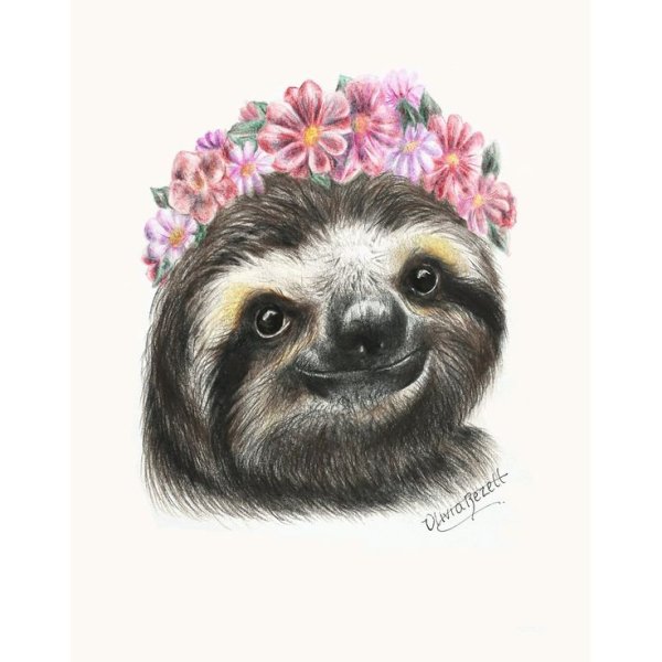 Ленивец с венком