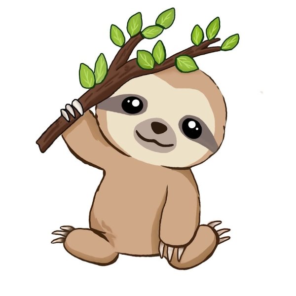 Ленивец с детьми