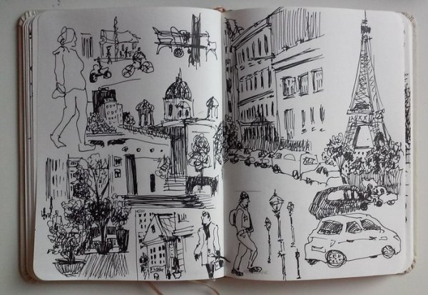 Скетчбук город