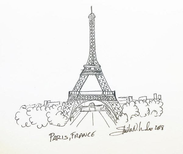 Эльфивая башня в Париже рисунок