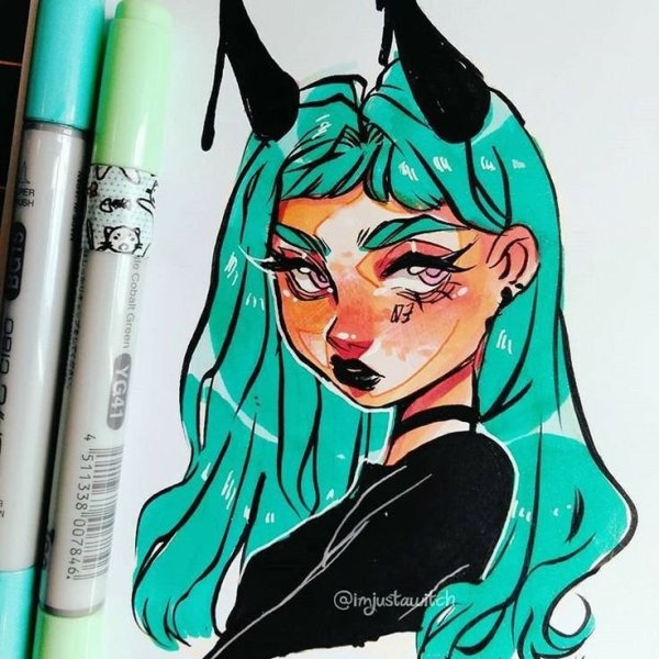 Рисунки из тик тока маркерами