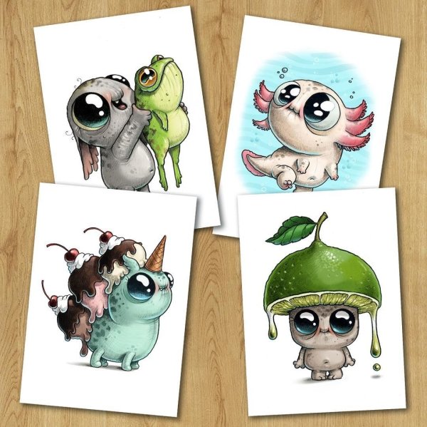 Рисунки для срисовки фломастерами монстрики