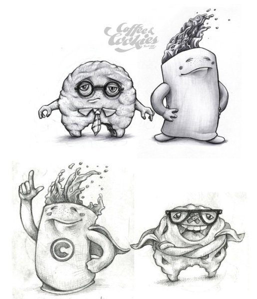 Забавный чудик рисунок