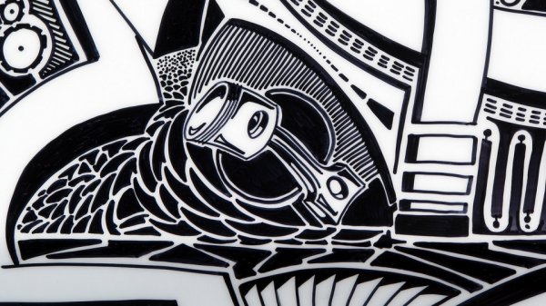 Рисунки маркерами машины