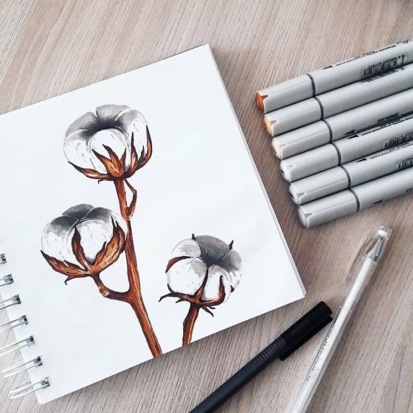 Рисунки скетч маркерами хлопок