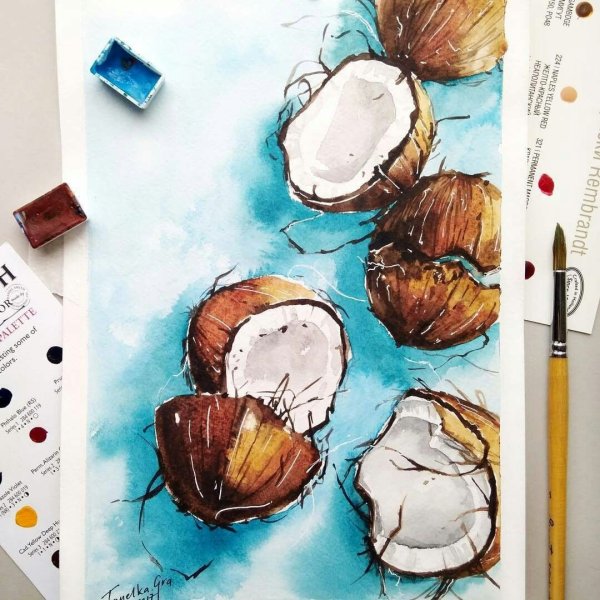 Пошаговые рисунки акварелью для начинающих