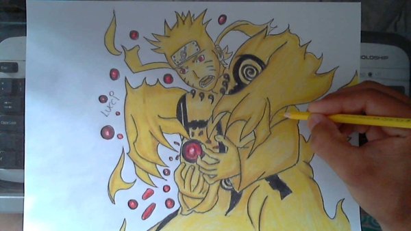 How to draw Naruto Bijuu Mode
