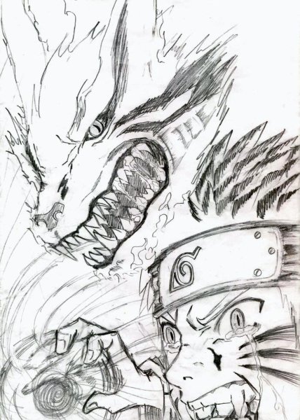 Девятихвостый Лис Наруто нарисовать