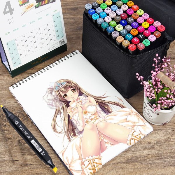 Маркеры TOUCHFIVE 168 цветов чёрные