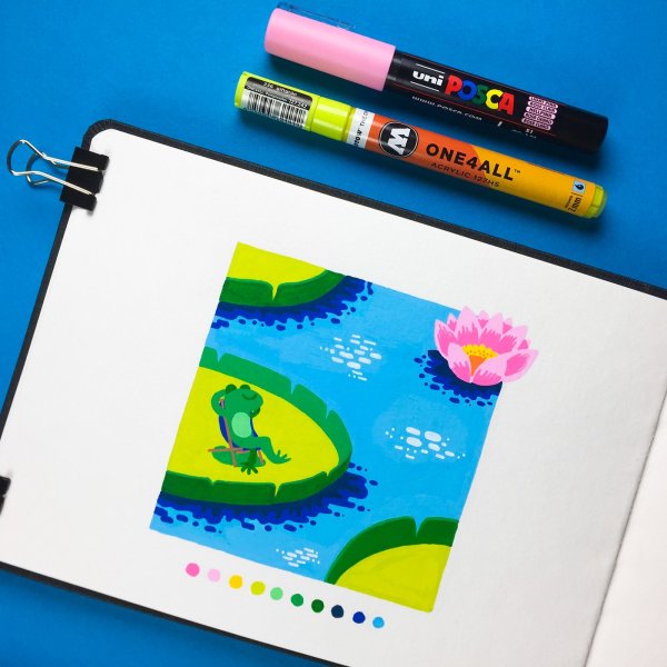 Uni Posca маркеры выкраска