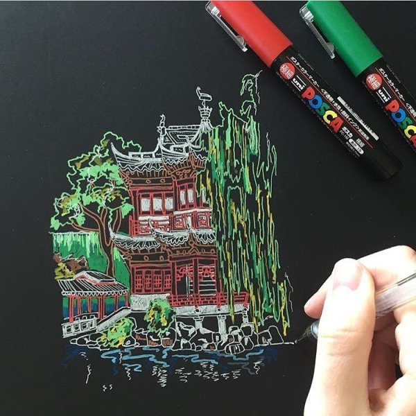 Иллюстрации маркерами Posca