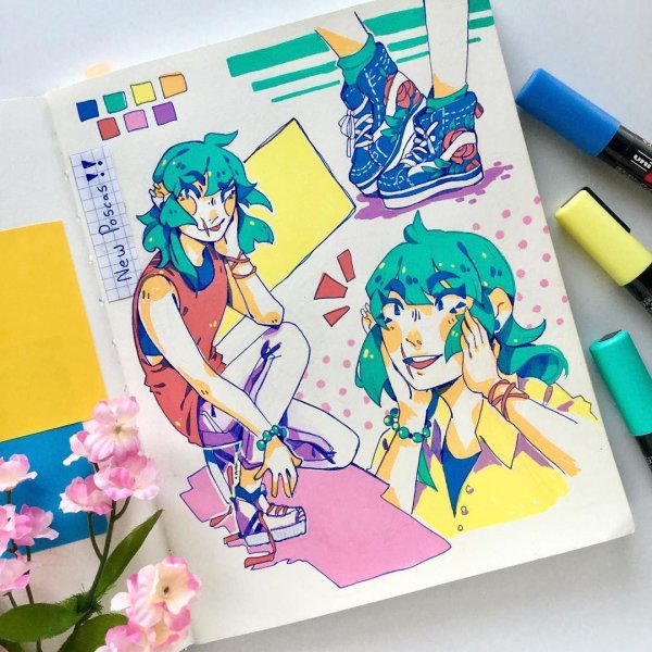 Рисунки спиртным фломастером