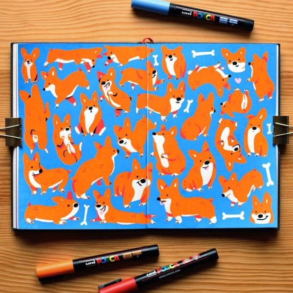 Рисунки маркерами поска