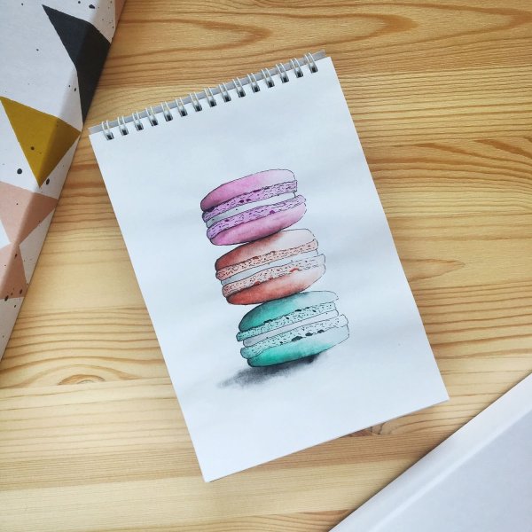 Макаронс скетч маркерами